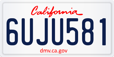 CA license plate 6UJU581