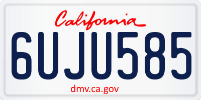 CA license plate 6UJU585