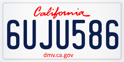 CA license plate 6UJU586