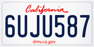 CA license plate 6UJU587