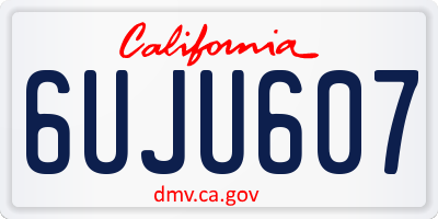 CA license plate 6UJU607