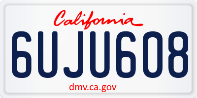 CA license plate 6UJU608