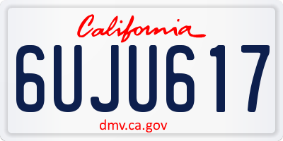 CA license plate 6UJU617