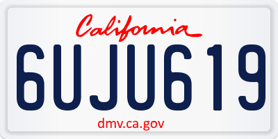 CA license plate 6UJU619