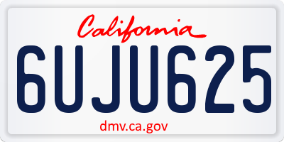 CA license plate 6UJU625