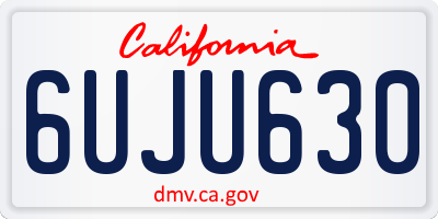 CA license plate 6UJU630