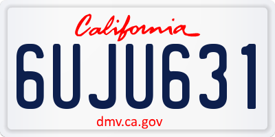 CA license plate 6UJU631