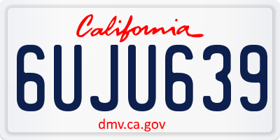 CA license plate 6UJU639
