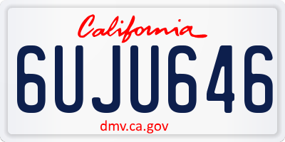 CA license plate 6UJU646