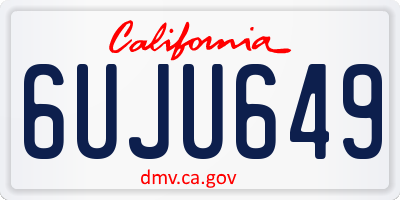 CA license plate 6UJU649