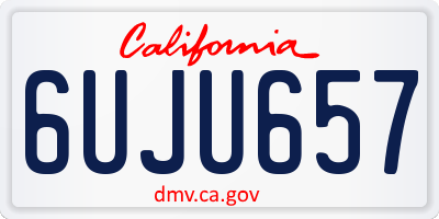 CA license plate 6UJU657