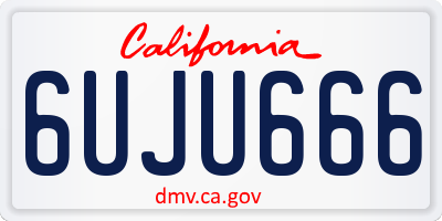 CA license plate 6UJU666
