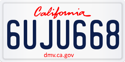 CA license plate 6UJU668