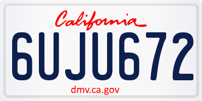 CA license plate 6UJU672