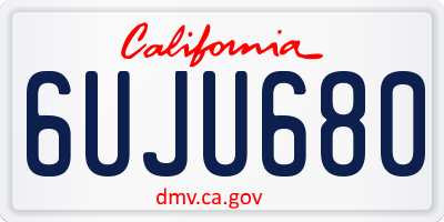 CA license plate 6UJU680