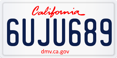 CA license plate 6UJU689