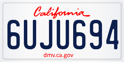 CA license plate 6UJU694