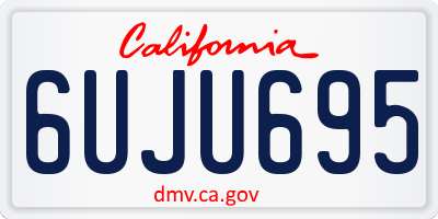 CA license plate 6UJU695