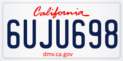 CA license plate 6UJU698
