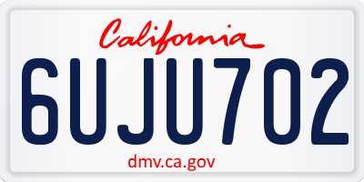 CA license plate 6UJU702