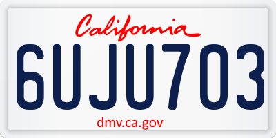 CA license plate 6UJU703