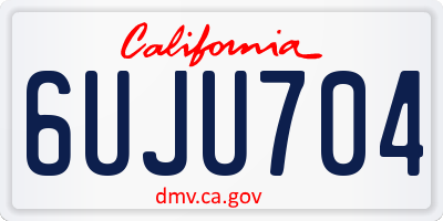 CA license plate 6UJU704