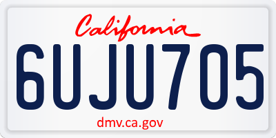 CA license plate 6UJU705