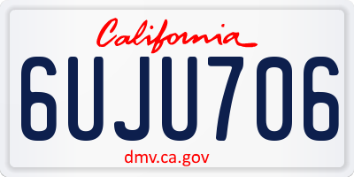 CA license plate 6UJU706