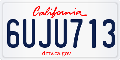 CA license plate 6UJU713