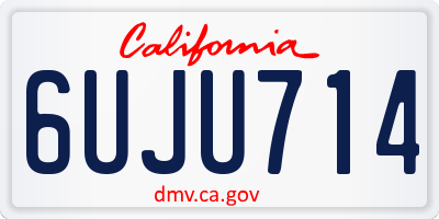 CA license plate 6UJU714