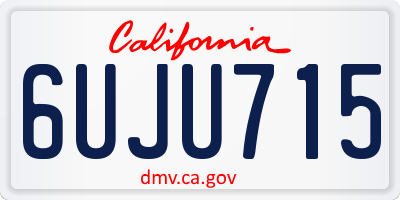 CA license plate 6UJU715