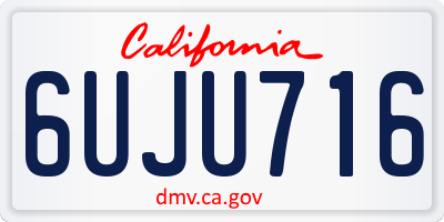 CA license plate 6UJU716