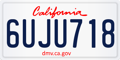 CA license plate 6UJU718