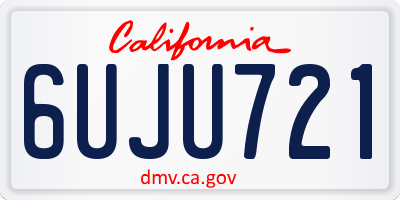 CA license plate 6UJU721