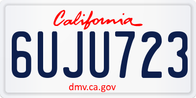 CA license plate 6UJU723
