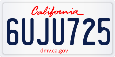 CA license plate 6UJU725