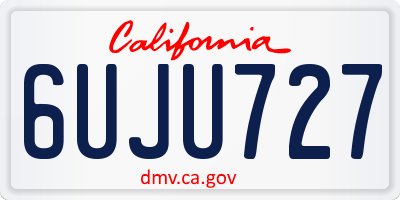 CA license plate 6UJU727