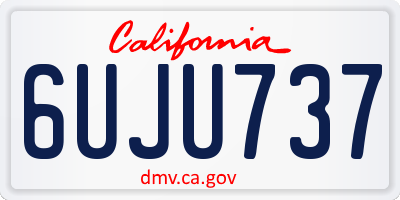 CA license plate 6UJU737