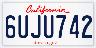 CA license plate 6UJU742