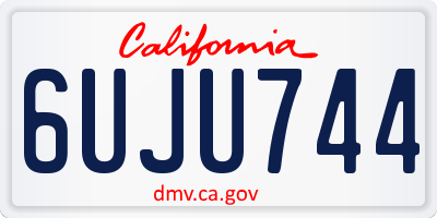 CA license plate 6UJU744