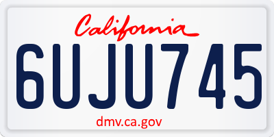 CA license plate 6UJU745