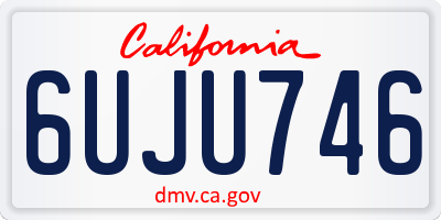 CA license plate 6UJU746