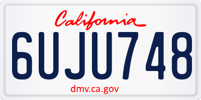 CA license plate 6UJU748