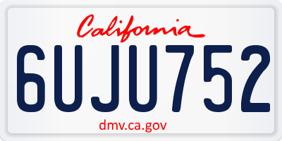 CA license plate 6UJU752