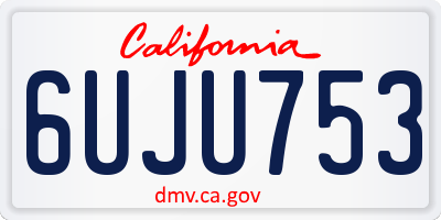CA license plate 6UJU753