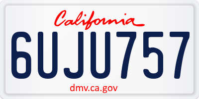 CA license plate 6UJU757