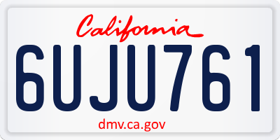 CA license plate 6UJU761