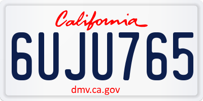 CA license plate 6UJU765