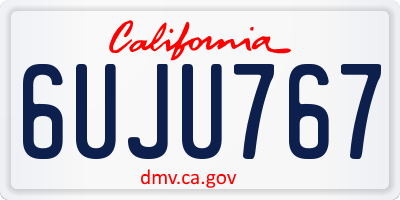 CA license plate 6UJU767