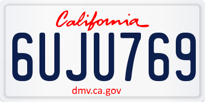 CA license plate 6UJU769